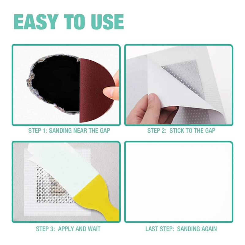 1Set Wall Patch Repair Kit Safe Wall Mending Agent For Plaste Spackle Wall Repair Kit Ceiling&Sheet Rock-Dry Wall Repair Spackle