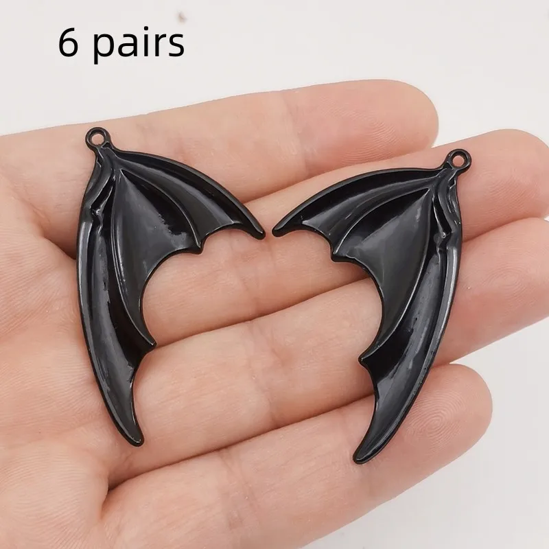 6 Pairs Retro Dark Gothic Halloween Bat Wings Dragon Wings Pendant Zinc Alloy DIY Jewelry Accessories image 4