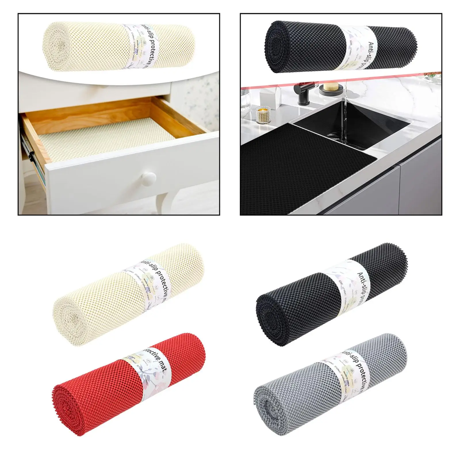 Shelf Liner Roll Grip Strong Kitchenware Cabinet Liner for Kitchen Roll Drawer Liner for Shelves Kitchen Desk Pantry Bathroom