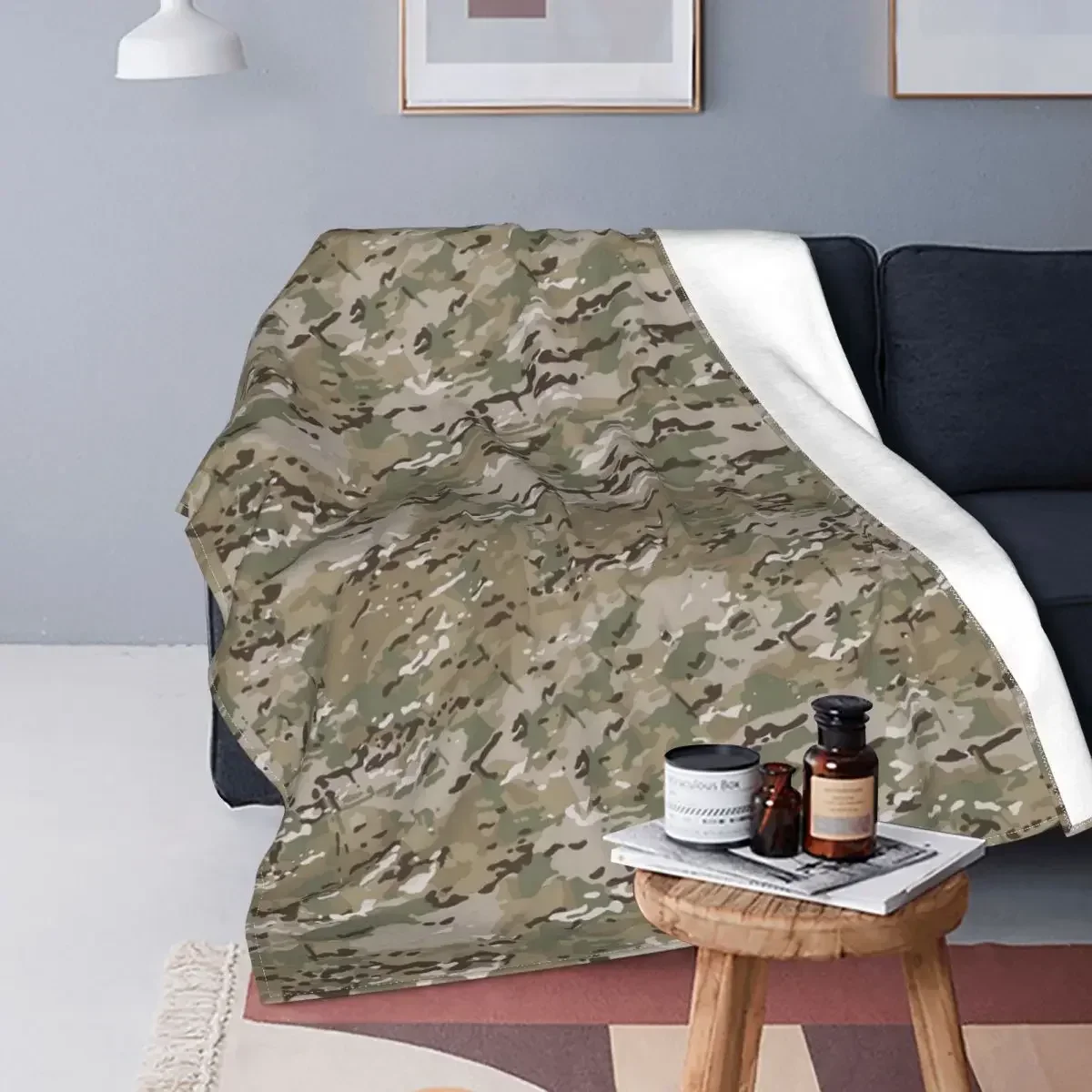 Multicam Flannel Blankets Camouflage Military Customized Throw Blanket for Home Hotel Sofa 125*100cm