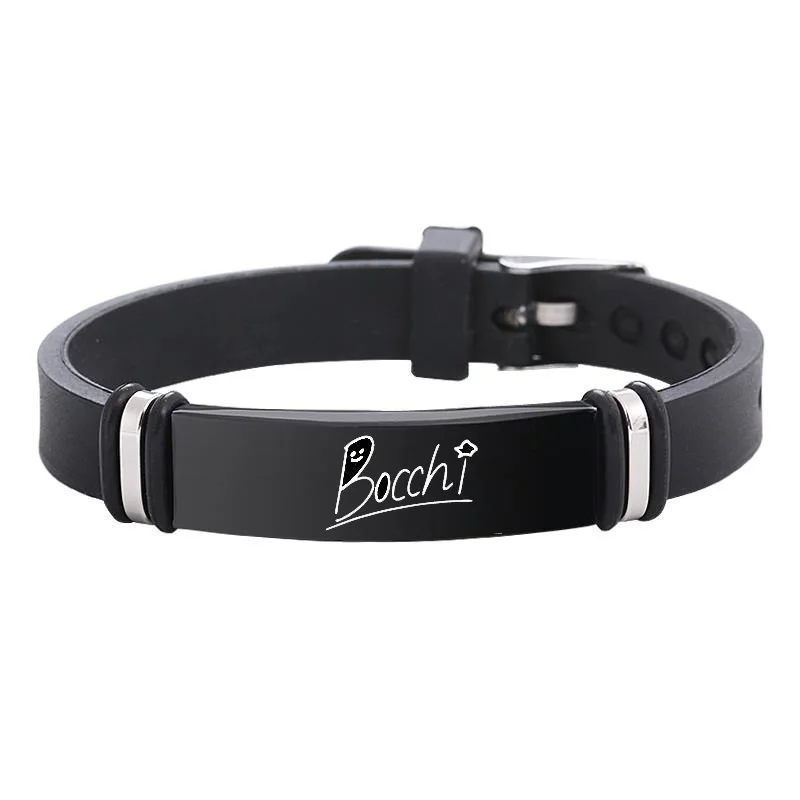 Anime BOCCHI THE ROCK! Gotou Bracelets Stainless Steel Bracelet for Women Men Silicone Adjustable Wristband Jewellery for Men