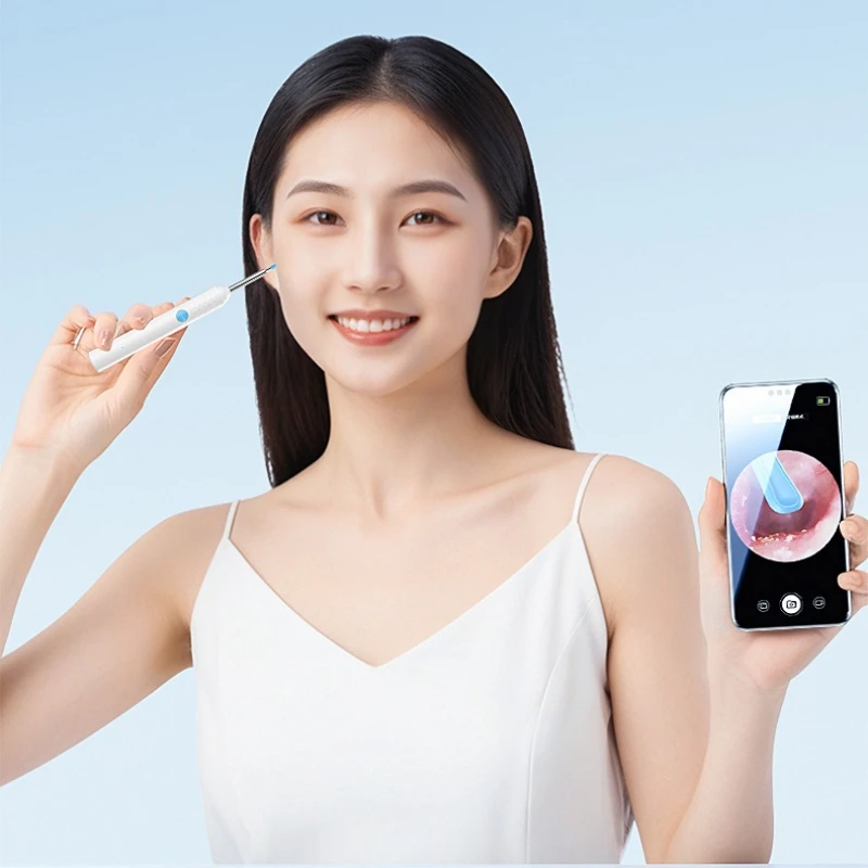 Ohrenschmalz-Entfernungswerkzeug, Kamera, 9999 W HD-Kamera und 6 LED-Leuchten, Ohrenreiniger mit Kamera, Endoskop, Ohrenreinigungsset für Erwachsene