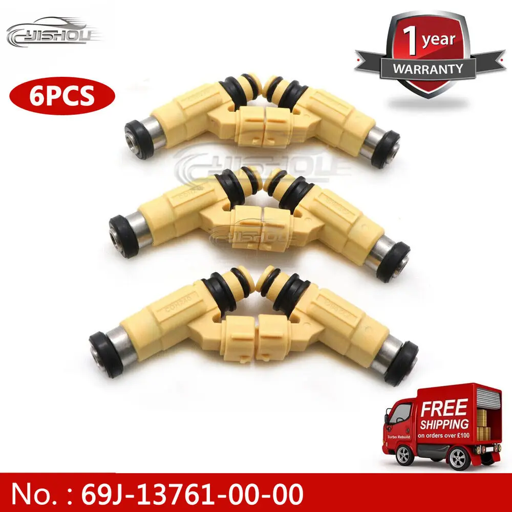 

Set of 6 Fuel Injectors 4 Stroke For 02-12 Yamaha 200HP 225HP F200 F225 Outboard