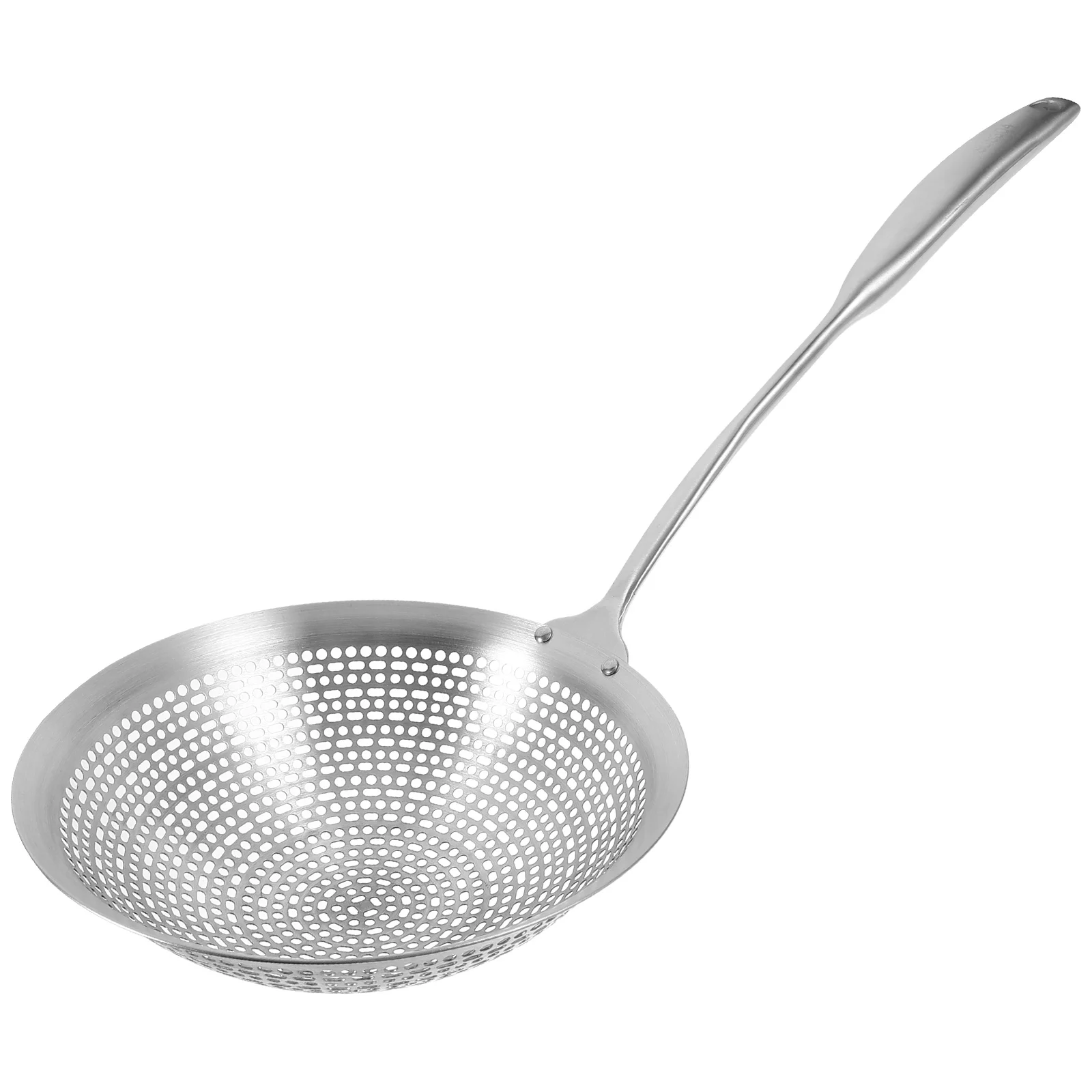 

Stainless Steel Strainer Colander Spoon Handle Slotted Scoop Sieve Oil Filter Cooking Tool Hangable Kitchen Strainer