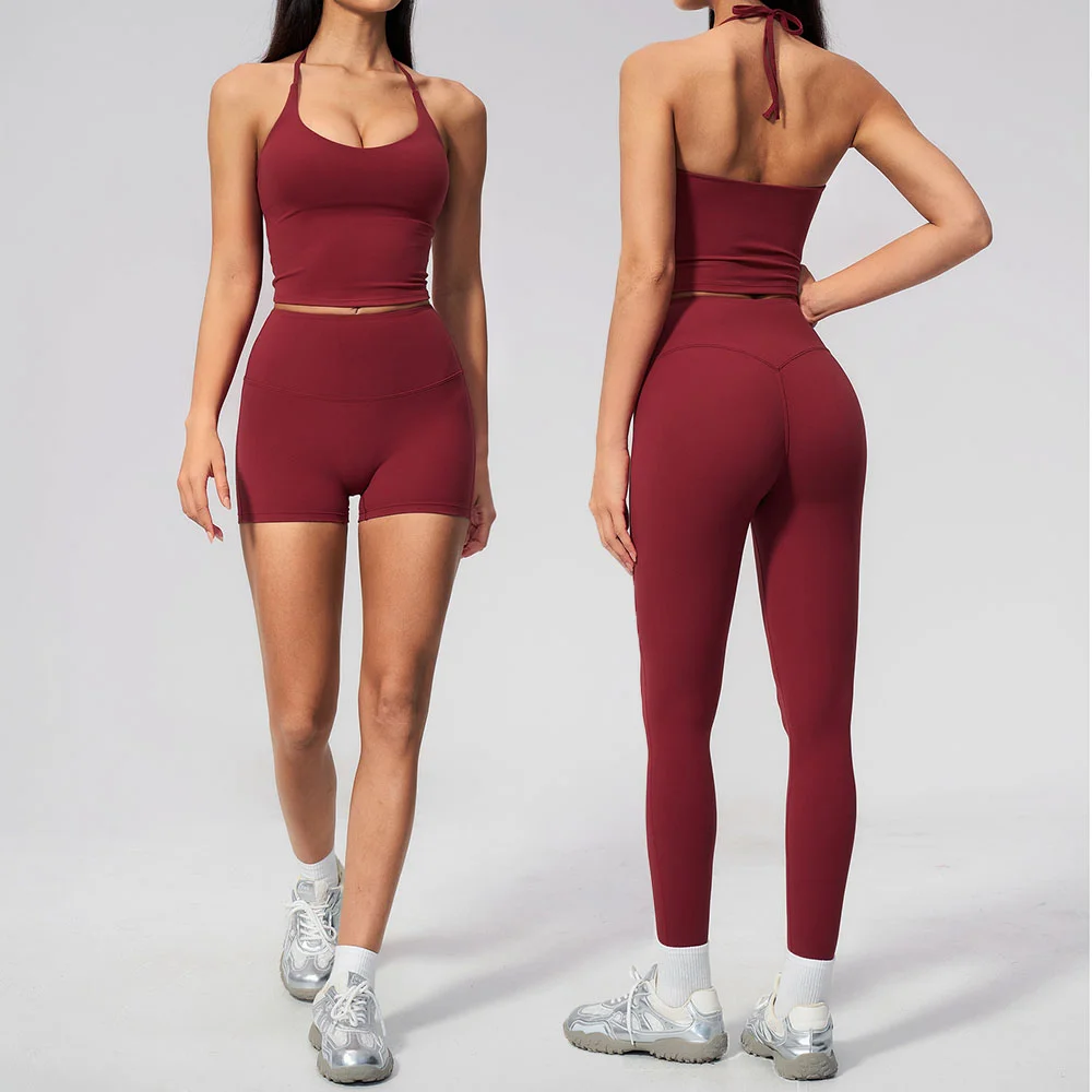 2Pieces Women Yoga Set Adjustable Strappy Tank Top  V-Neck Fitness Set High Waist Breathable legging Female Summer Gym Clothing