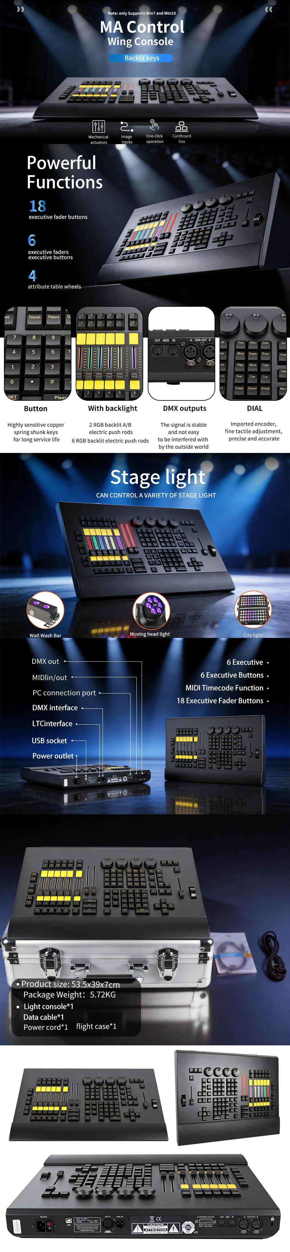 MA2 Command Wing Konsole LED-Lichtsteuerung DMX 512 für Bühnenlichter LED Par Moving Head Spotlights Neuestes Modell DJ-Controller – Detail 1