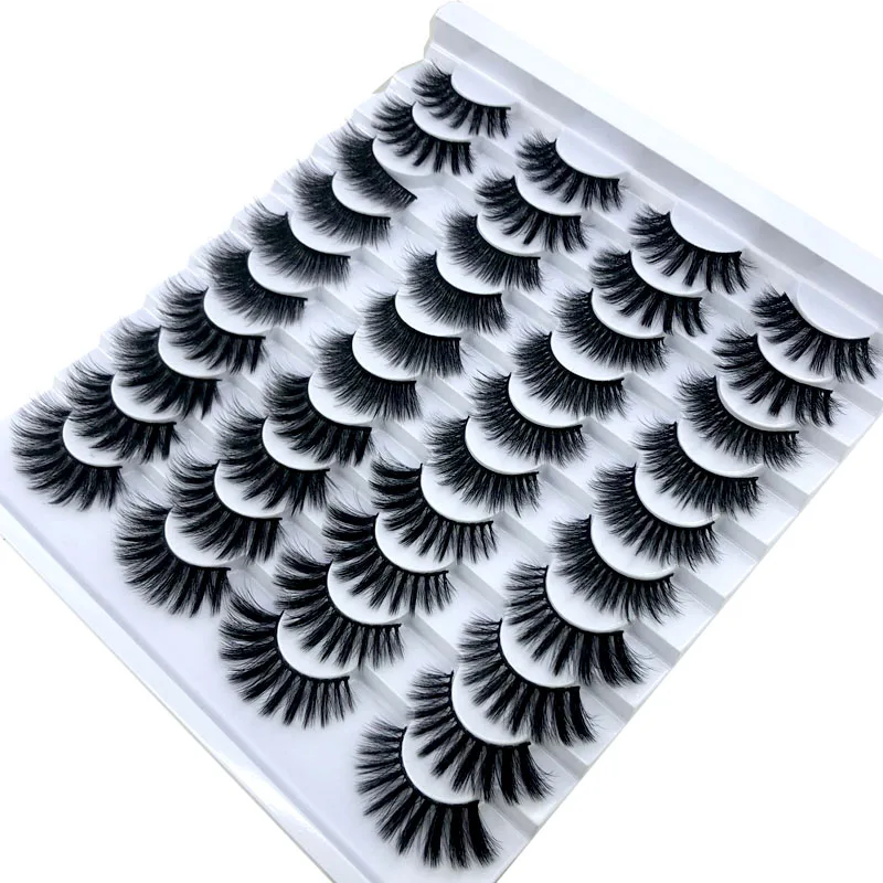 AMSDCN nuovi 16/20 paia di ciglia di visone al 100% estendono naturalmente e drammamente le ciglia finte