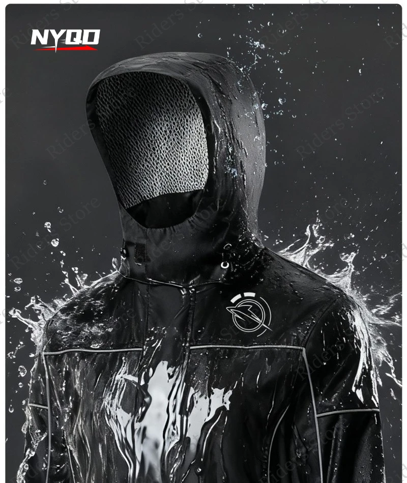 Motorcycle Rain Suit Two-Piece Waterproof Anti-Heavy Rain Thickened Outdoor Riding Raincoat for Delivery Rider Men