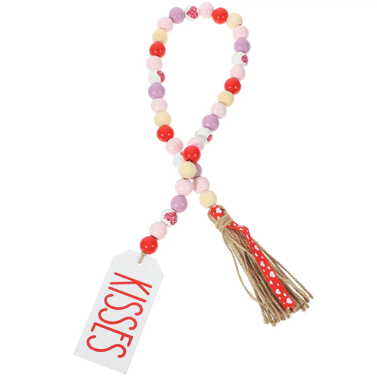 

Wooden Bead Garland Tassel DIY Pendant Valentine Decoration Romantic Wall Hanging Bead Decor for Home Wooden Beads Garland