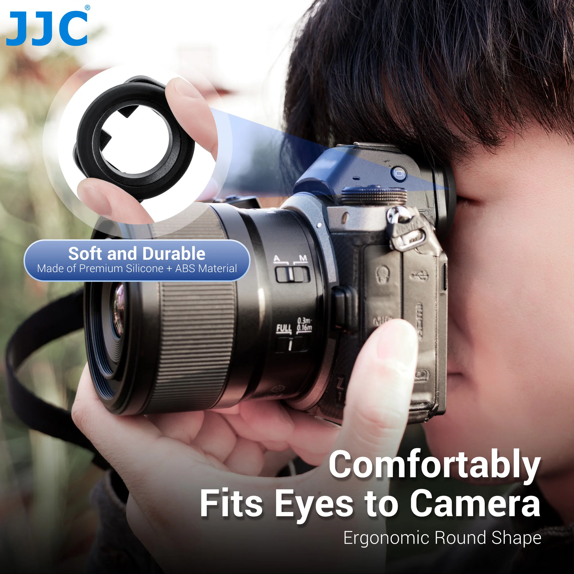 JJC Round Soft Silicone Rubber Eye Cup for Nikon Z7 II Z7 Z6 III Z6 II Z6 Z5 Replaces Nikon DK-29 Eyecup Eyepiece Viewfinder