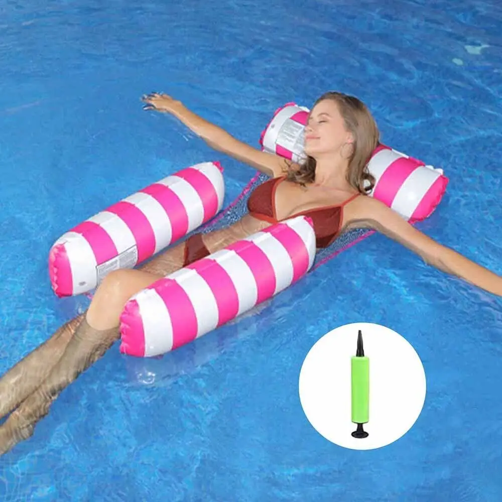 Iatable Swimming Water Hammock Ating Row Pool Summer Beach Lounger Air Bed