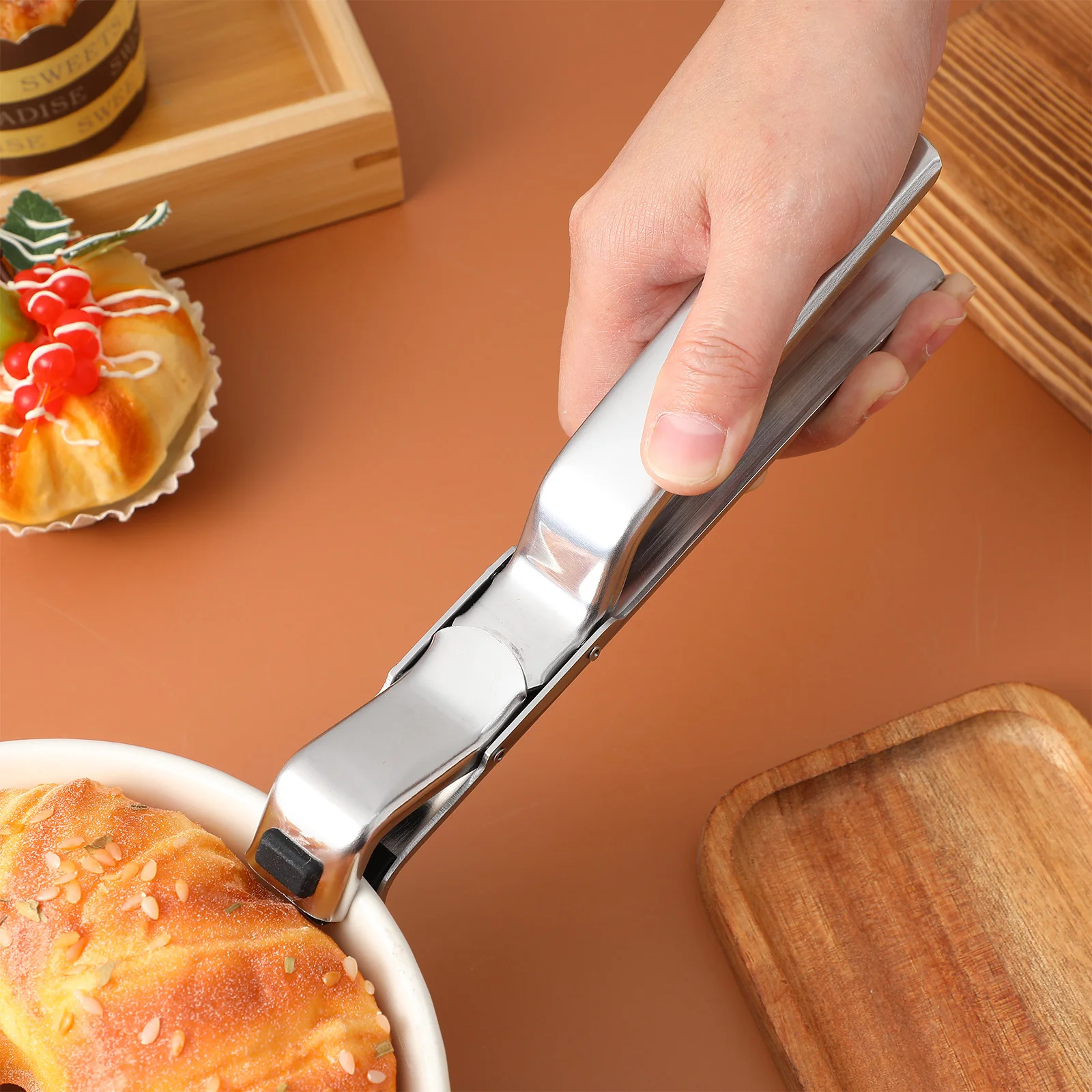 

Stainless Steel Hot Plate Gripper Anti Scald Clip for Air Fryer Kitchen Tongs Lifter Clamp Tableware Retriever 128