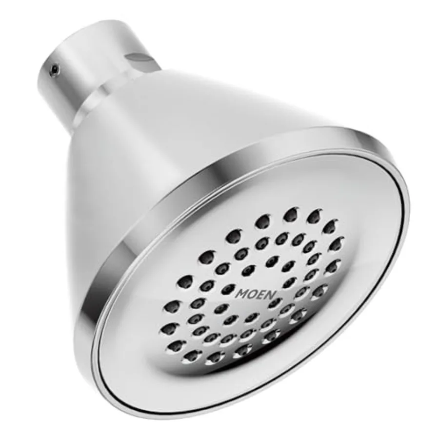 

Commercial showerhead for office bathrooms, chrome-plated brass, sleek chrome finish, high-pressure water flow and anti-clog no