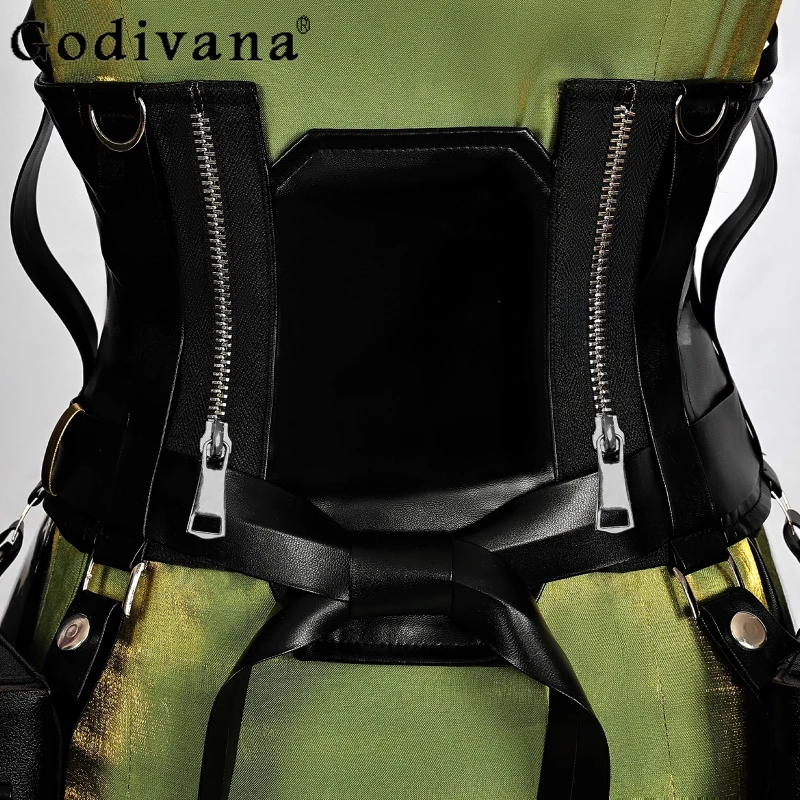 Mon3tr Cosplay Costume for Women Cosplays M3 Anime Game Halloween Party Pant Suit Female Headwear Black Green Full Set