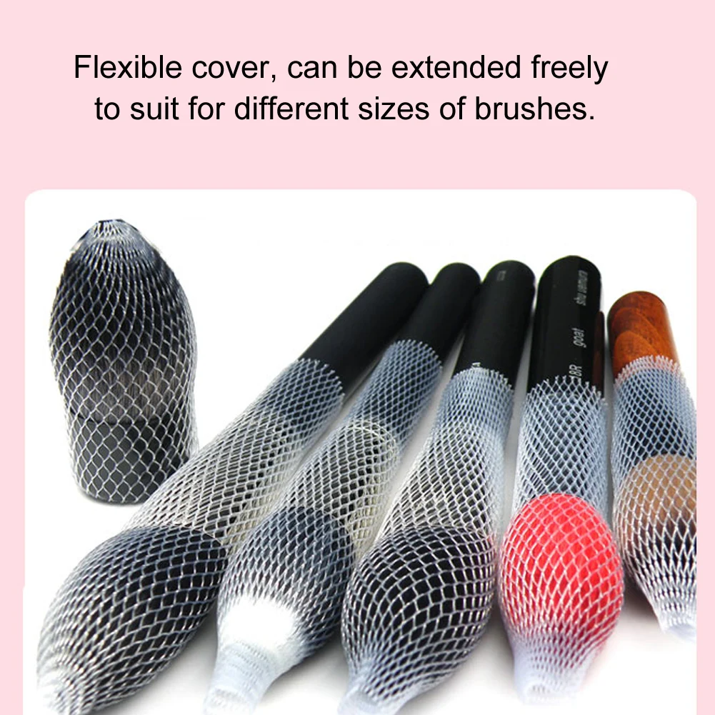 100Pcs Makeup Brush Net Cosmetic Brush Mesh Protector Protective Guard Cover