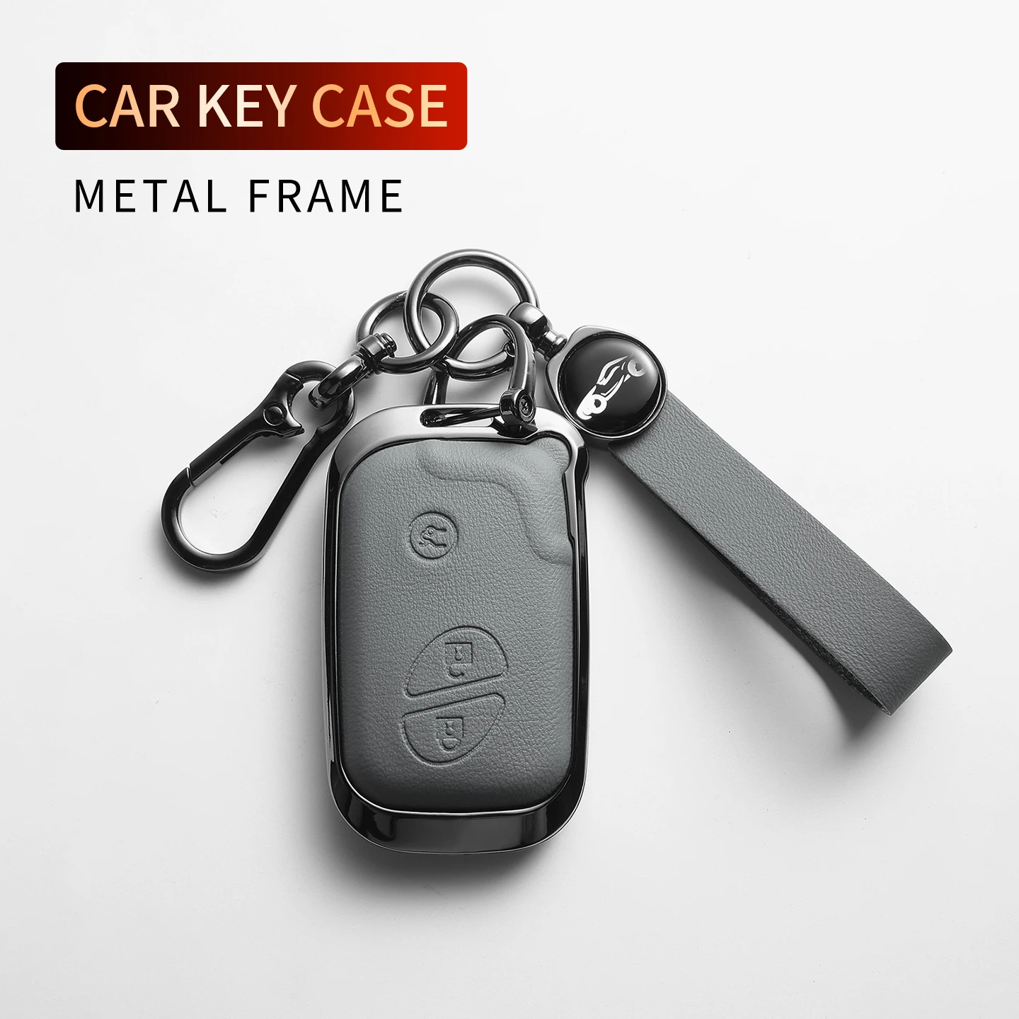 Leather Metal Car Key Case For CT200H GX400 GX460 IS250 IS300C RX270 ES240 ES350 LS460 GS300 450h 460h Garnish Accessories