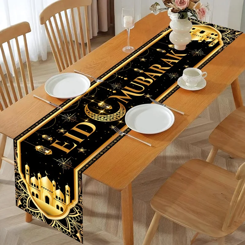 رمضان كريم القمر ستار الجدول عداء عيد مبارك زينة 2026 للمنزل الإسلامي مسلم لوازم الحفلات الثريا غطاء الطاولة