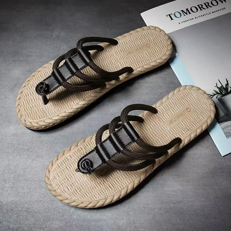 

2025 Men's Casual Flip-flops Fashion All Match Personality Light Casual Comfortable Non-slip Beach Sandals