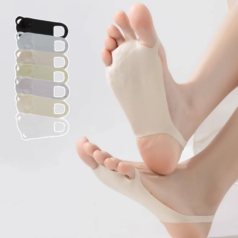 

Женские невидимые носки-невидимки на высоком каблуке, бесшовные летние ультратонкие нескользящие силиконовые носки с ручками, нескользящие модные носки до щиколотки