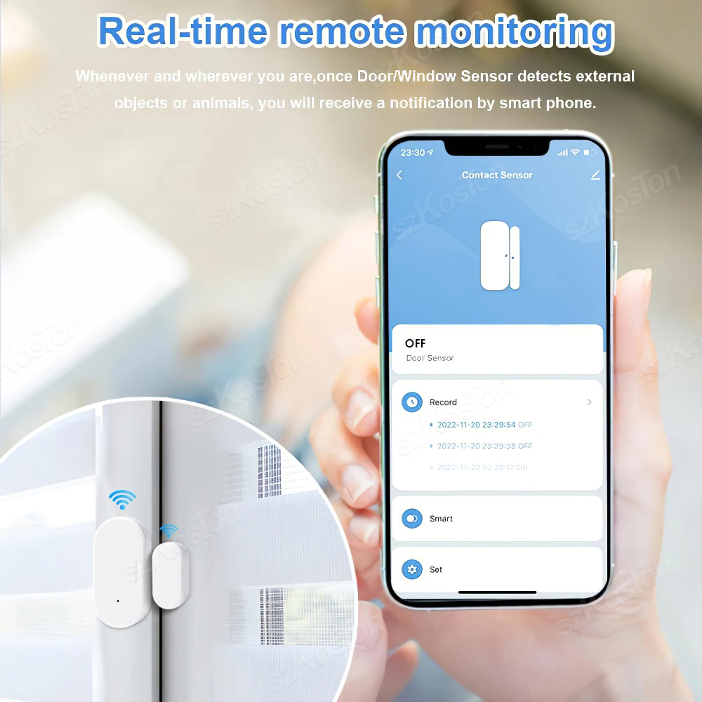 Imagem -05 - Tuya Zigbee Sensor de Porta Inteligente Home Security Alarm System Janela Sensor Detector Smart Life App Monitor para Alexa e Google pc Pcs