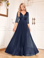 Luxury Long Sleeve Formal Evening Dress elegant V-Neck Floor-Length Women 2025 Chiffon Prom Cocktail Graduation Gowns