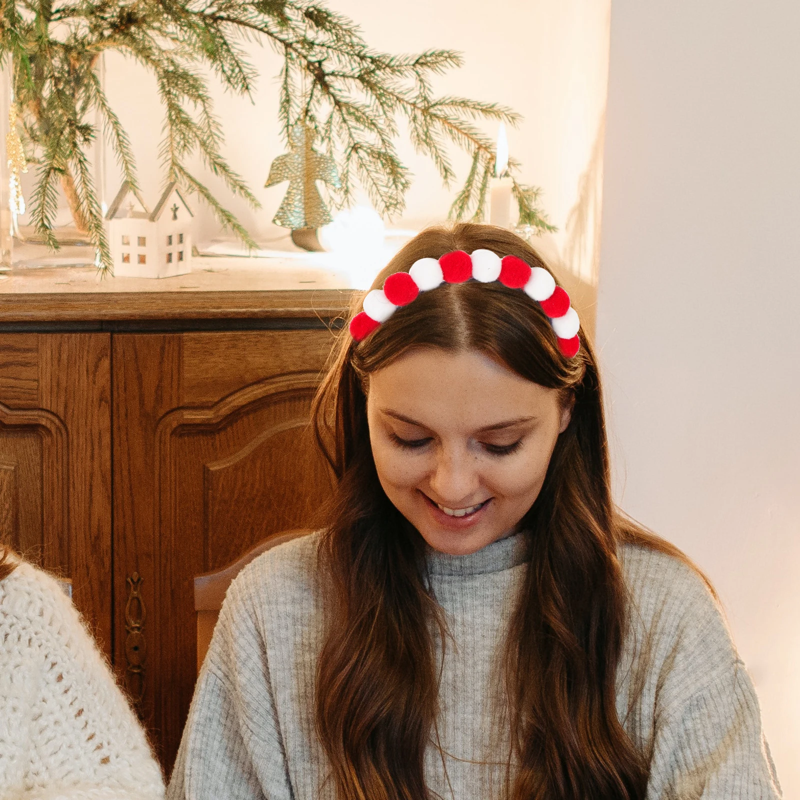 

3Pcs Christmas Headbands Xmas Elements Fuzzy Hair Hoops Holiday Party Hair Accessories Xmas Gift Festive Decoration