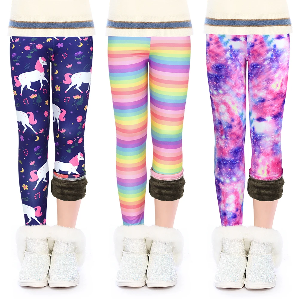 Leggings d'hiver en velours épais pour filles, pantalon chaud pour enfants, taille élastique commandée, long fjfor peuvSmile, 4 à 10 ans