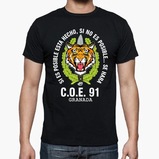 Spanish Legion COE 91 Granada Mod 1 Special Operations Emblem T-Shirt. Summer Cotton O-neck Men\'s Short Sleeve T-Shirt New S-3XL