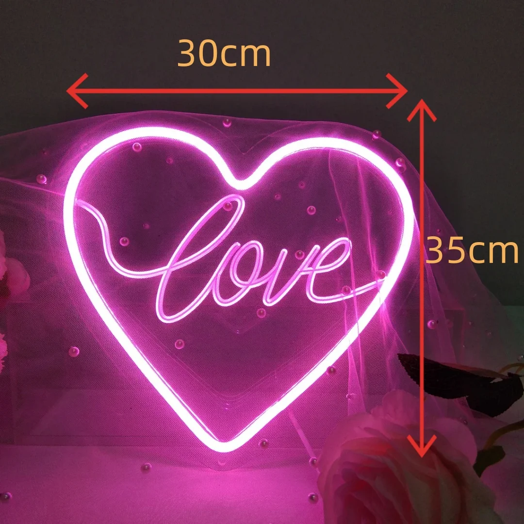 Neon Signs Mini Neon Sign Bedroom Custom Name Quate Kid Heart Small Sweet Dreams Room Wall Decoration Small Tabletop Custom Neon