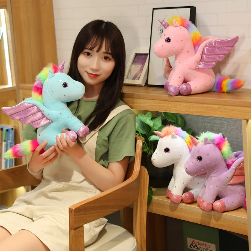 

New Arrive 14/22/30cm Lovely Angel Unicorn Plush Toys Cartoon Stuffed Animal Key Chain for Girl Birthday Home Decor Gifts