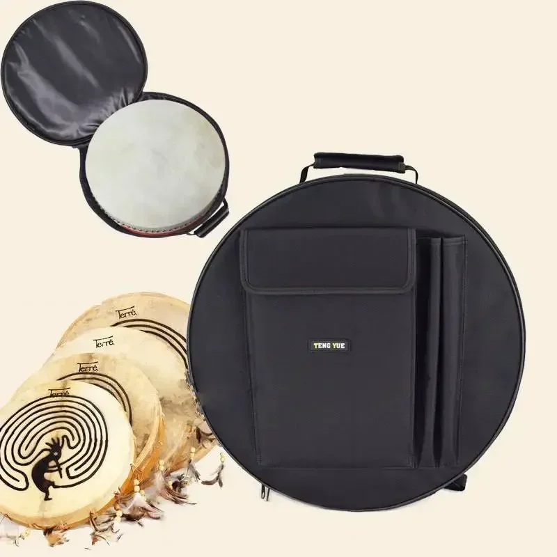 Drum Bag with Traditional Rope, Wenwang, Two Snare, Grabbing, Tambourine, Single Ring Drum, Storage Bag