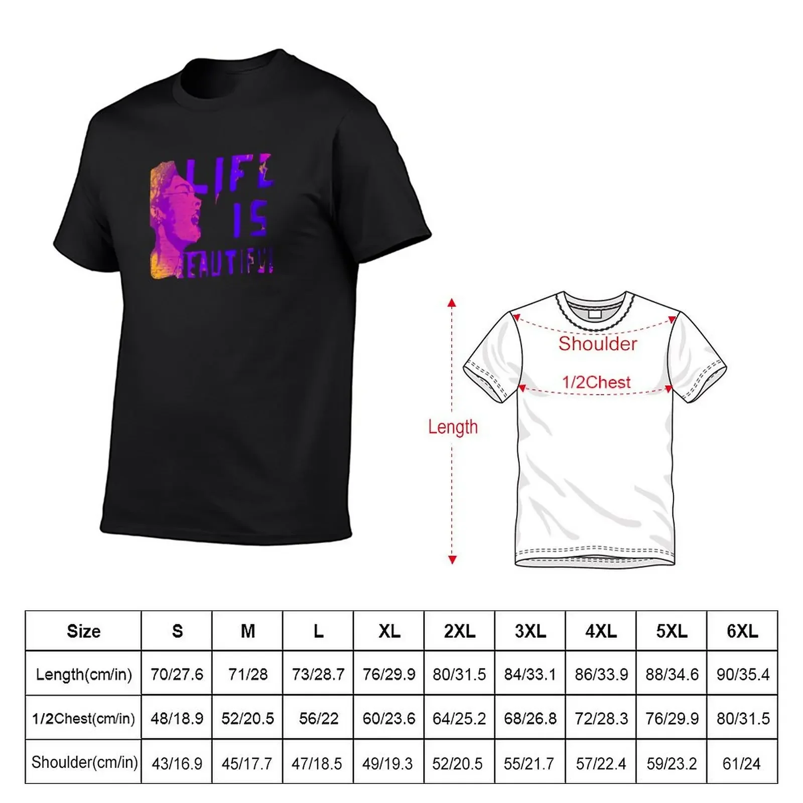 Life is Beautiful T-Shirt summer tops sports fans anime tshirt kawaii clothes mens t shirts pack