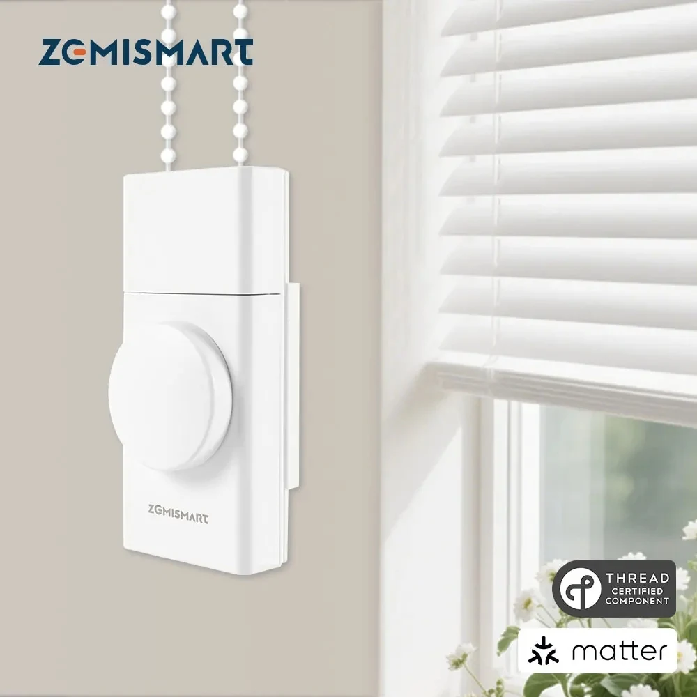 

Zemismart Matter Thread Smart Roller Shade Driver Built-in Battery Knob Control Work with Homekit Alexa Google Home Smartthings