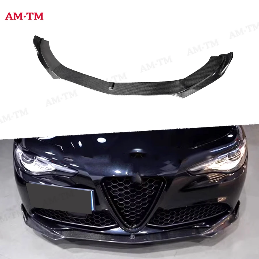 

Углеродное волокно для Alfa Romeo Giulia, стандартный автомобильный передний бампер, сплиттер, передняя губа, спойлер на подбородок, диффузор, детали, обновленный комплект кузова