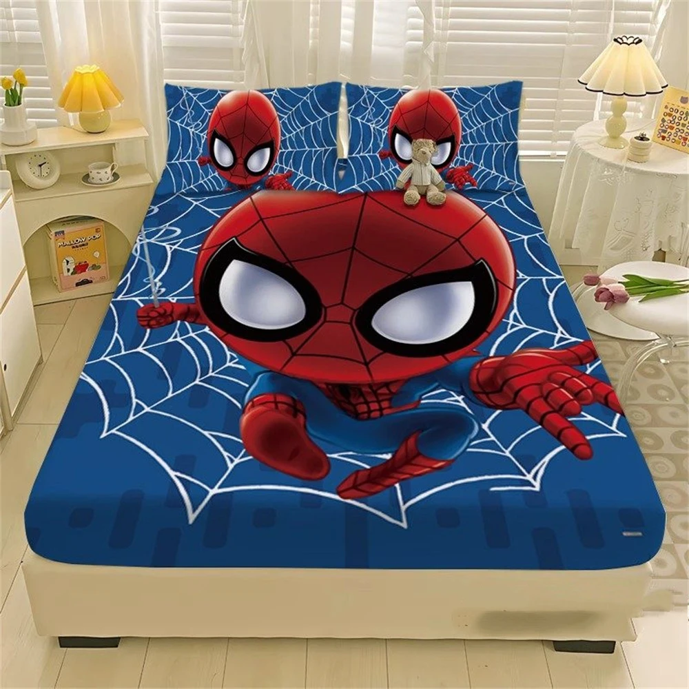 Фото Комплект постельного белья с изображением Человека-паука, пододеяльник, простыни с наволочкой, простыни для односпальной и двуспальной кровати, подарок на день рождения