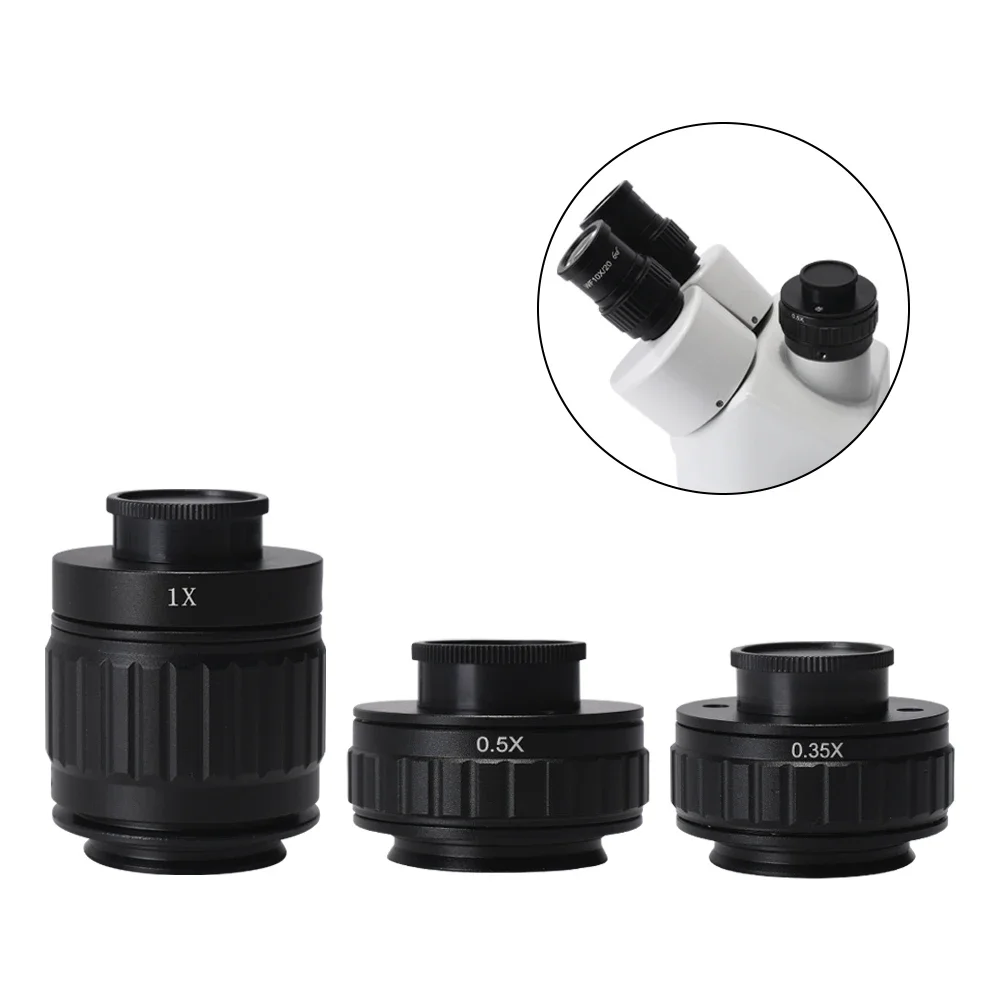 High magnification microscope three lens video adapter camera black interface half adapter