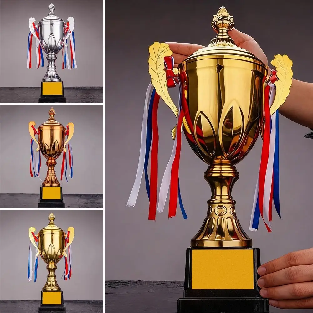 Trophées en métal 36/42/46/52CM, tasse en métal, or, argent, Bronze, trophées personnalisés, Sculpture en plastique, tasse de prix de conception couverte