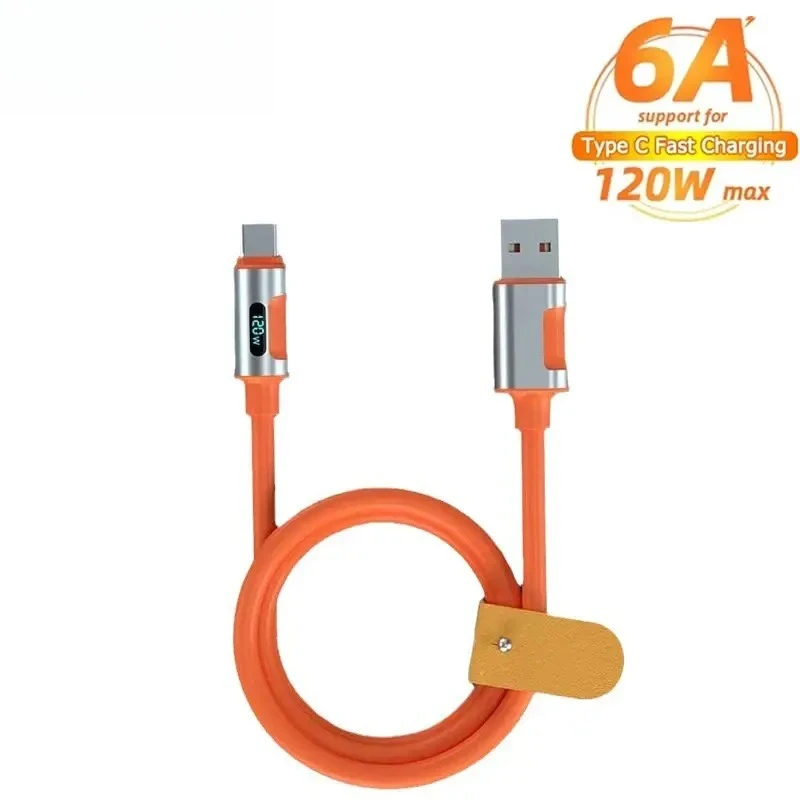 6A 120W USB C Cable Fast Charging Mobile Phone Charger Data Cord For iPhone Samsung Xiaomi Huawei PD Type C Quick Charge Cable