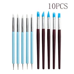 Silicone Tips Dotting Tools Set Nail Art Embossing Tools DIY Craft Art Nail Brushes UV Gel Manicure Drawing Tools Supplies