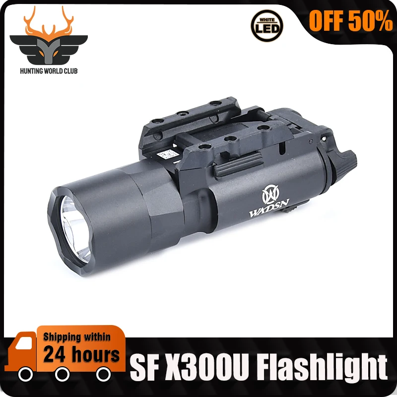 Tactical Surefir X300U Flashlight White LED Strobe Hunting Pistol Weapon Gun Scout Light 20MM Picatinny Rail Airsoft Accesories