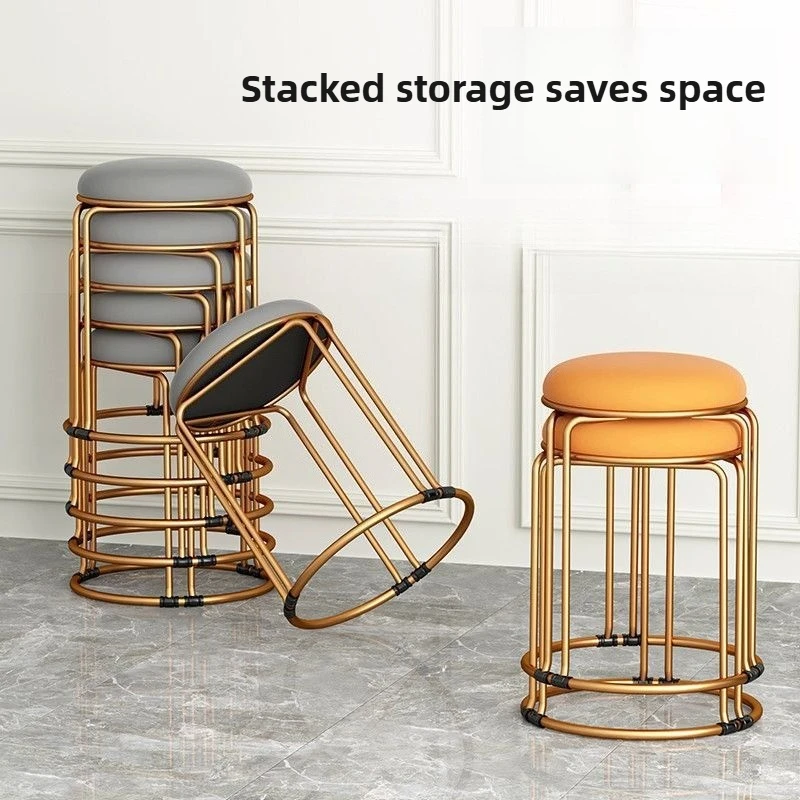 

Light Luxury Steel Stool,round Stool,living Room Stool,ins Stackable Low Stool,internet Famous Small Stool,Dining Table Stool