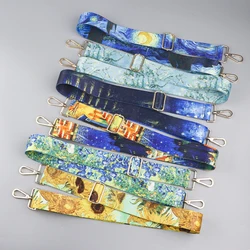 ﻿Van Gogh Oil Painting Women Shoulder Messenger Bags DIY Adjustable Strap Bag Part Accessories Starry Sky Handbag Strap