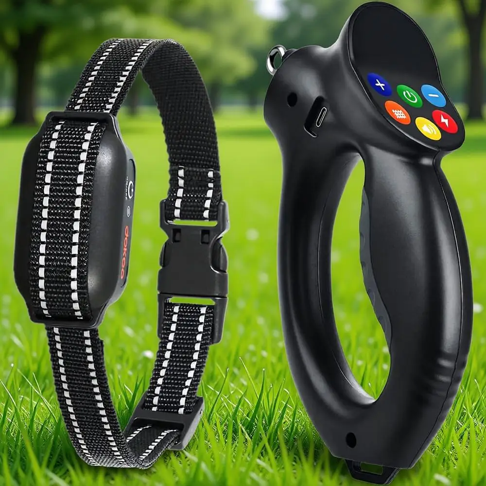 

Электронный ошейник для дрессировки собак с пультом дистанционного управления, перезаряжаемый, от лая, для собак весом 6,8-45 кг, водонепроницаемость IPX7, 3 режима дрессировки