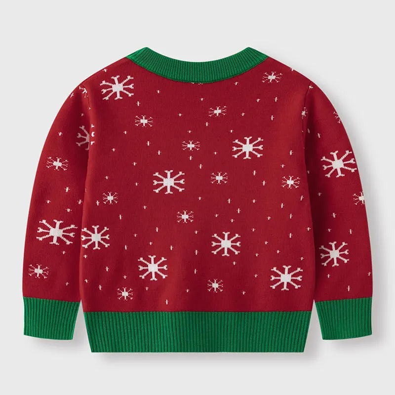 2026 New Autumn and Winter European and American Children's Christmas Socks Sweater Boys and Girls Bottom Pullover Knitted Swea