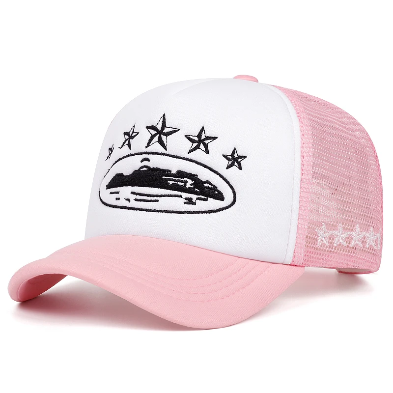 Новая сетчатая шляпа с пятью звездами, мужская уличная шляпа в стиле хип-хоп, женская уличная солнцезащитная шляпа, велосипедная шляпа для скейтборда, повседневная бейсбольная кепка