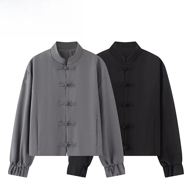 

New ZR Summer Women's Fashion Zen Style Chinese Coat Top 1322631 Standard Fit Polyester Long Sleeve Versatile Regular Length