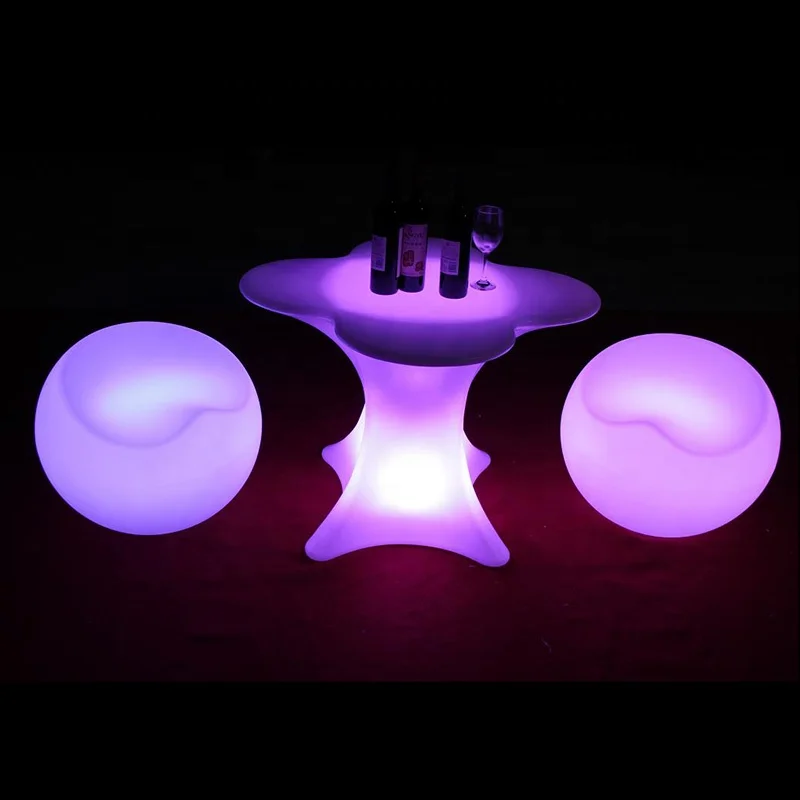 professional led bar furniture waterproof PE material no folded illuminated light up outdoor apple chair