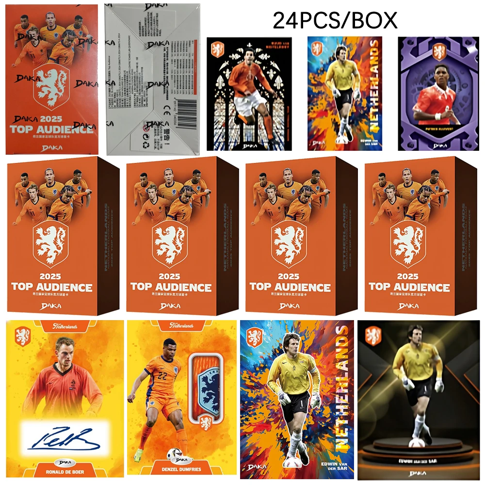 

PANINI 2025 AUDIENCE Нидерланды 24 шт./кор. Van Dijk Depay De Ligt для мальчика, рождественский подарок на день рождения, подпись, расточная коллекционная открытка