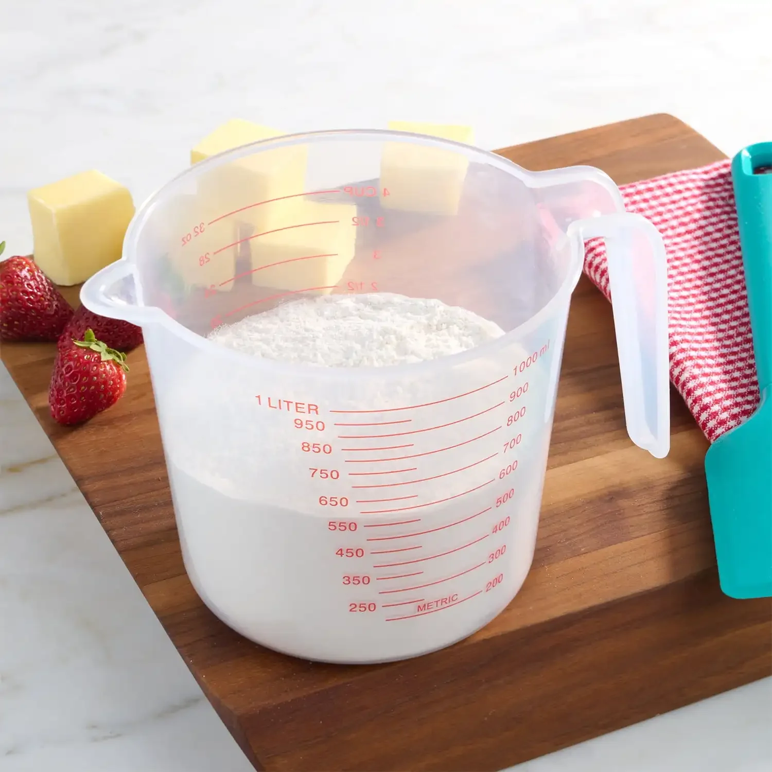 4 Cup PP Plastic Measuring Cup, 32 oz, Clear image 5