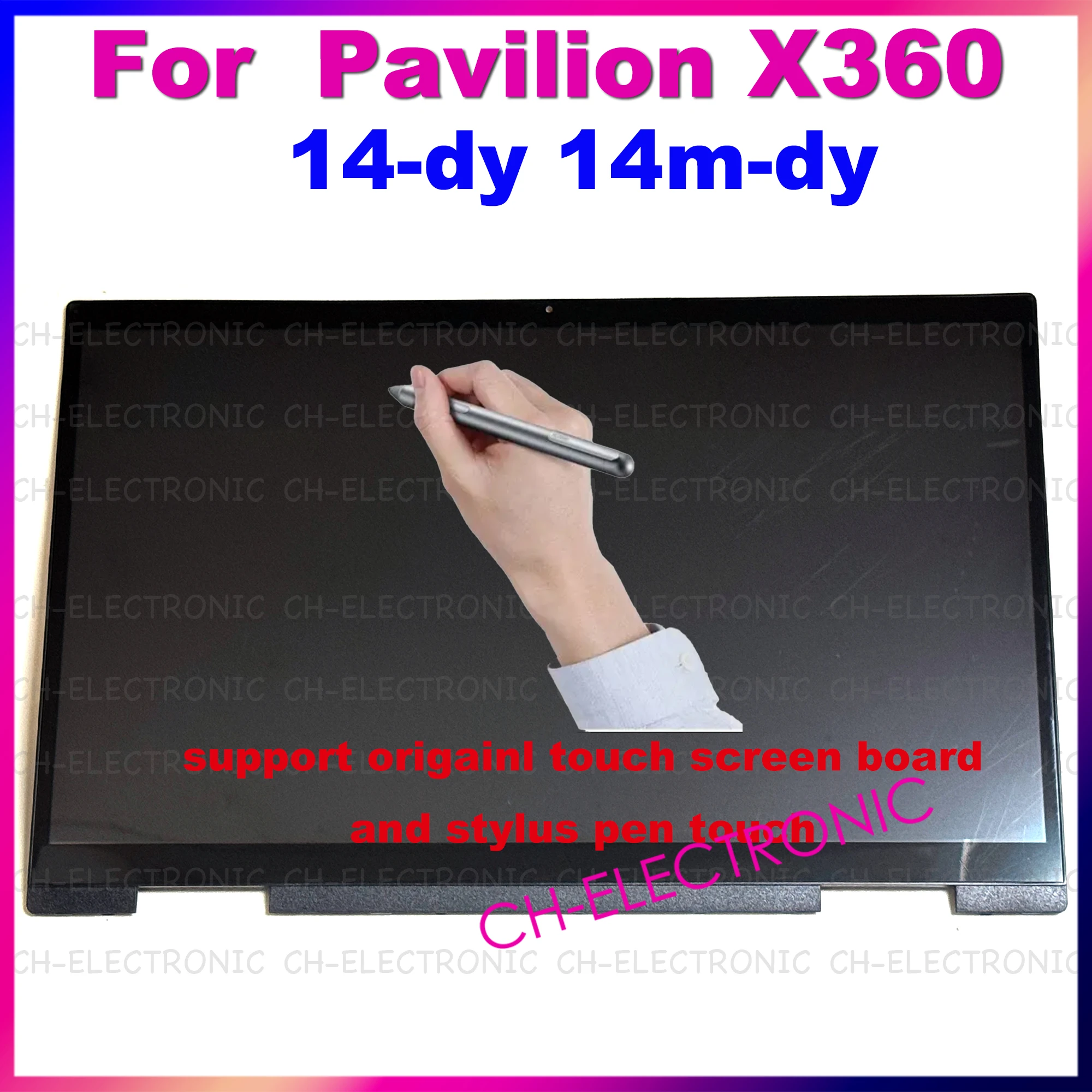 

14" For HP Pavilion X360 14-DY 14M-DY LCD Touch Screen Replacement Assembly With Frame FHD Display L76245-J91